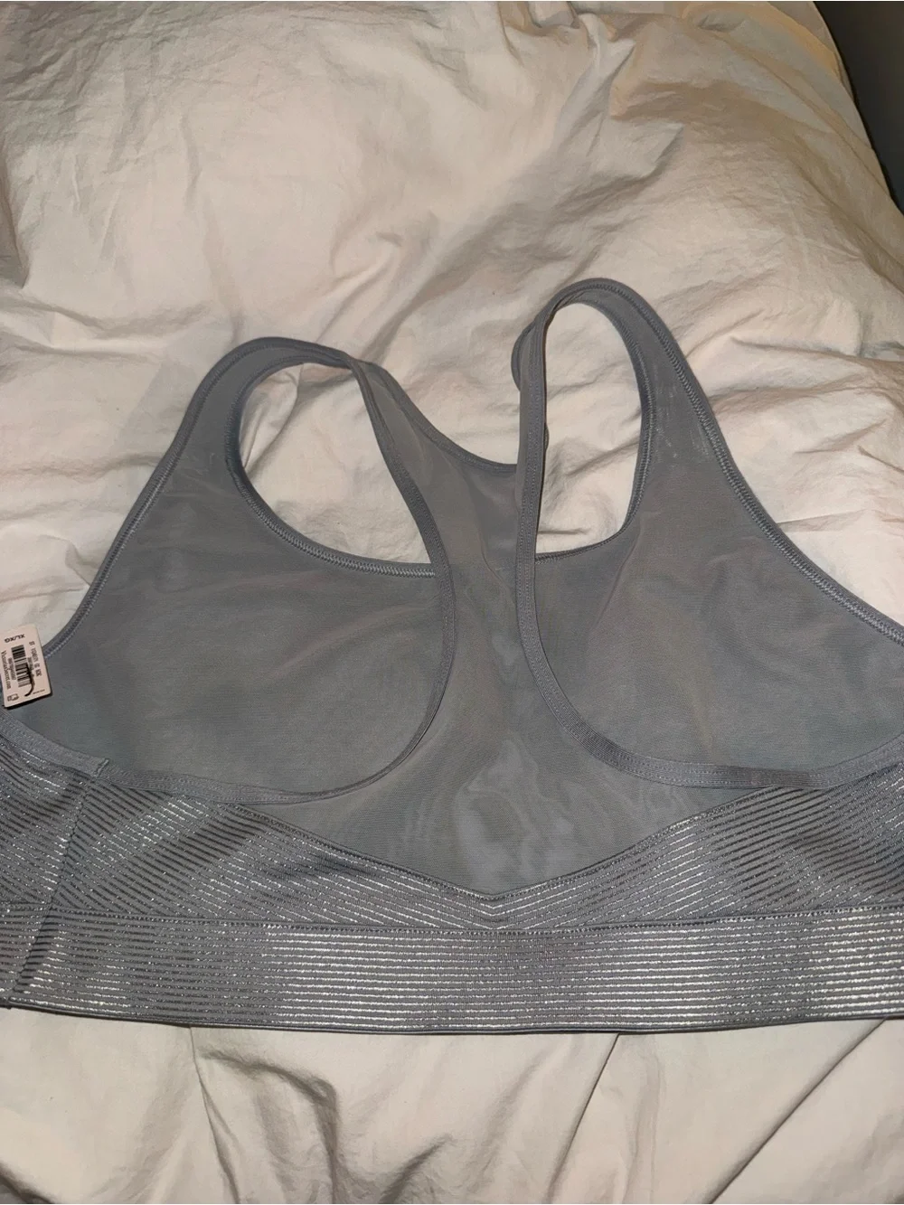 Victoria's Secret SPORT Seamless Gray Racerback Sports Bra with Shimmer Band